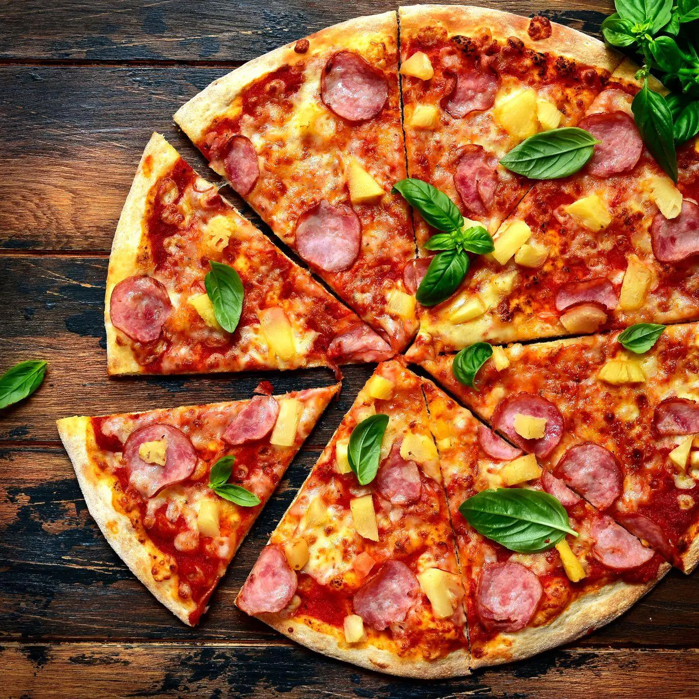 Hawaiian pizza at BIG John's Pizza & Donair, Calgary